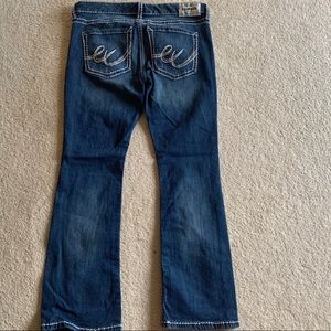 Express Jeans Size 10p. Low rise, barely boot cut